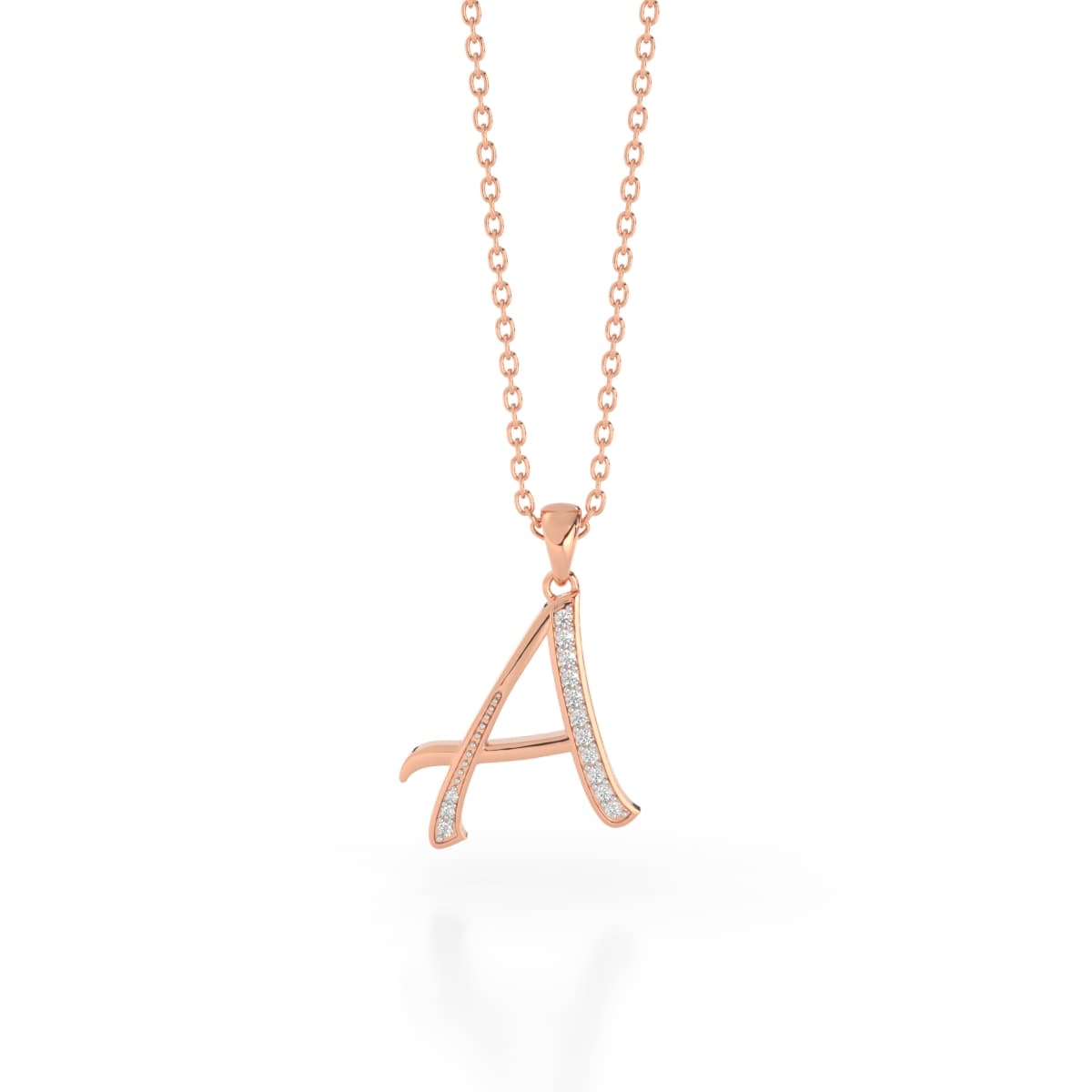 Stunning A Letter Diamond Pendant