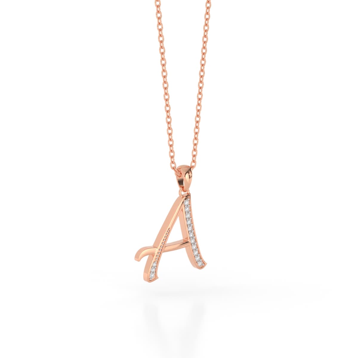 Stunning A Letter Diamond Pendant