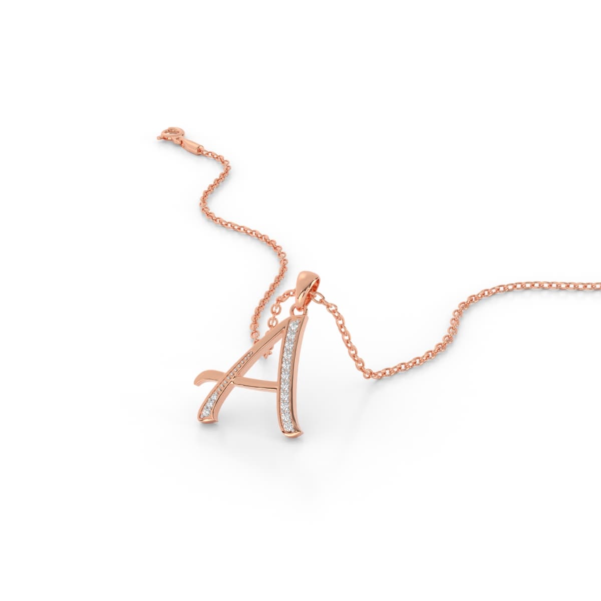 Stunning A Letter Diamond Pendant