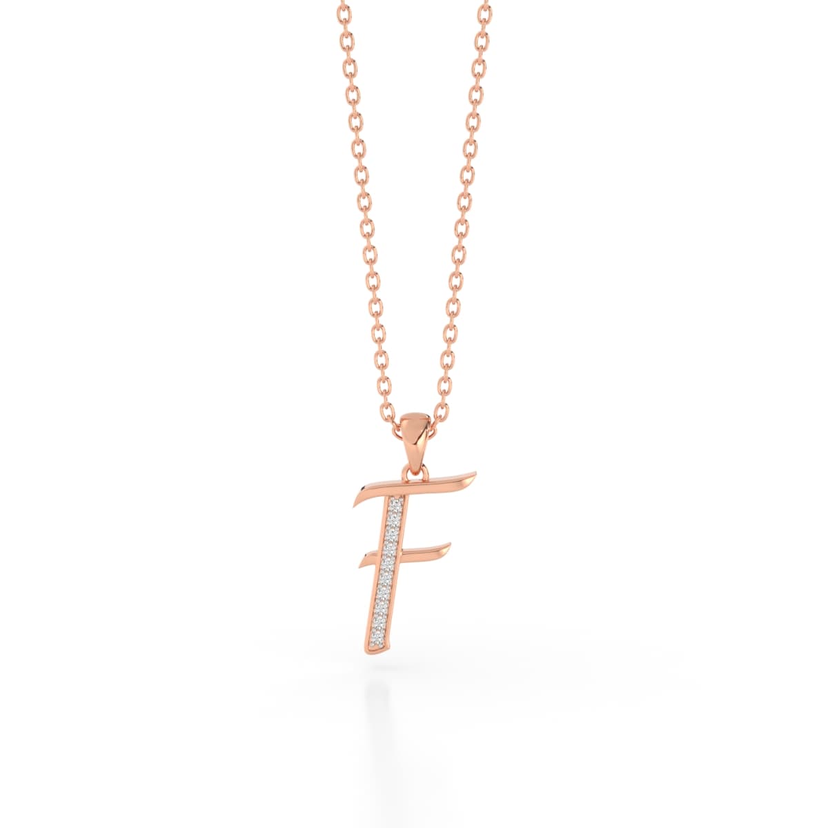 Fashion F Initial Diamond Pendant