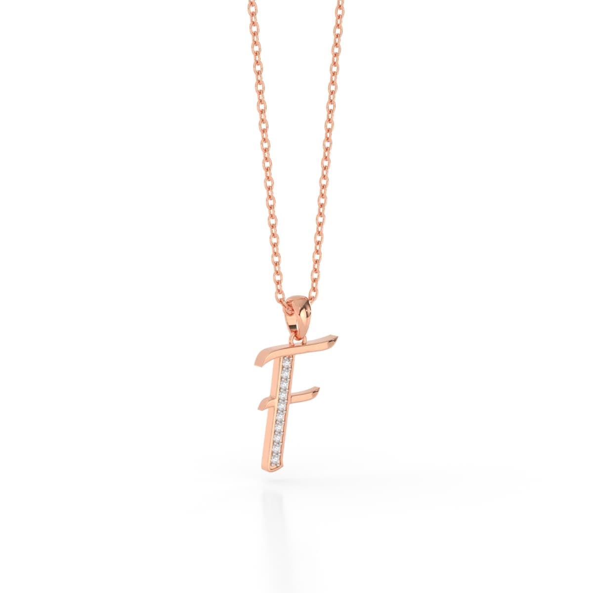 Fashion F Initial Diamond Pendant