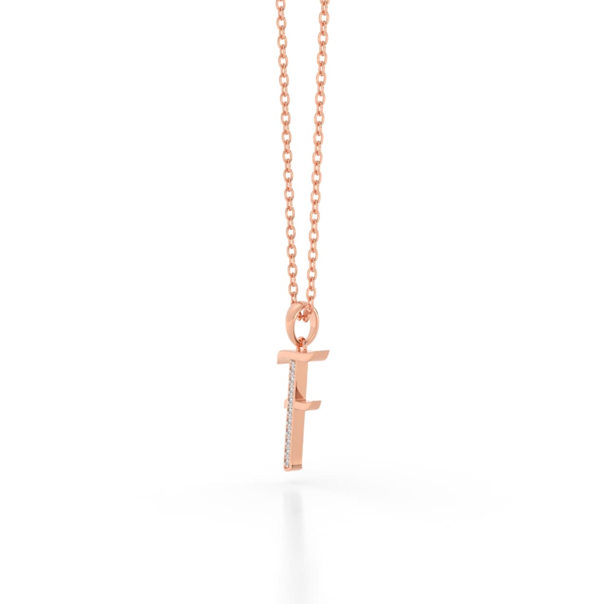 Fashion F Initial Diamond Pendant