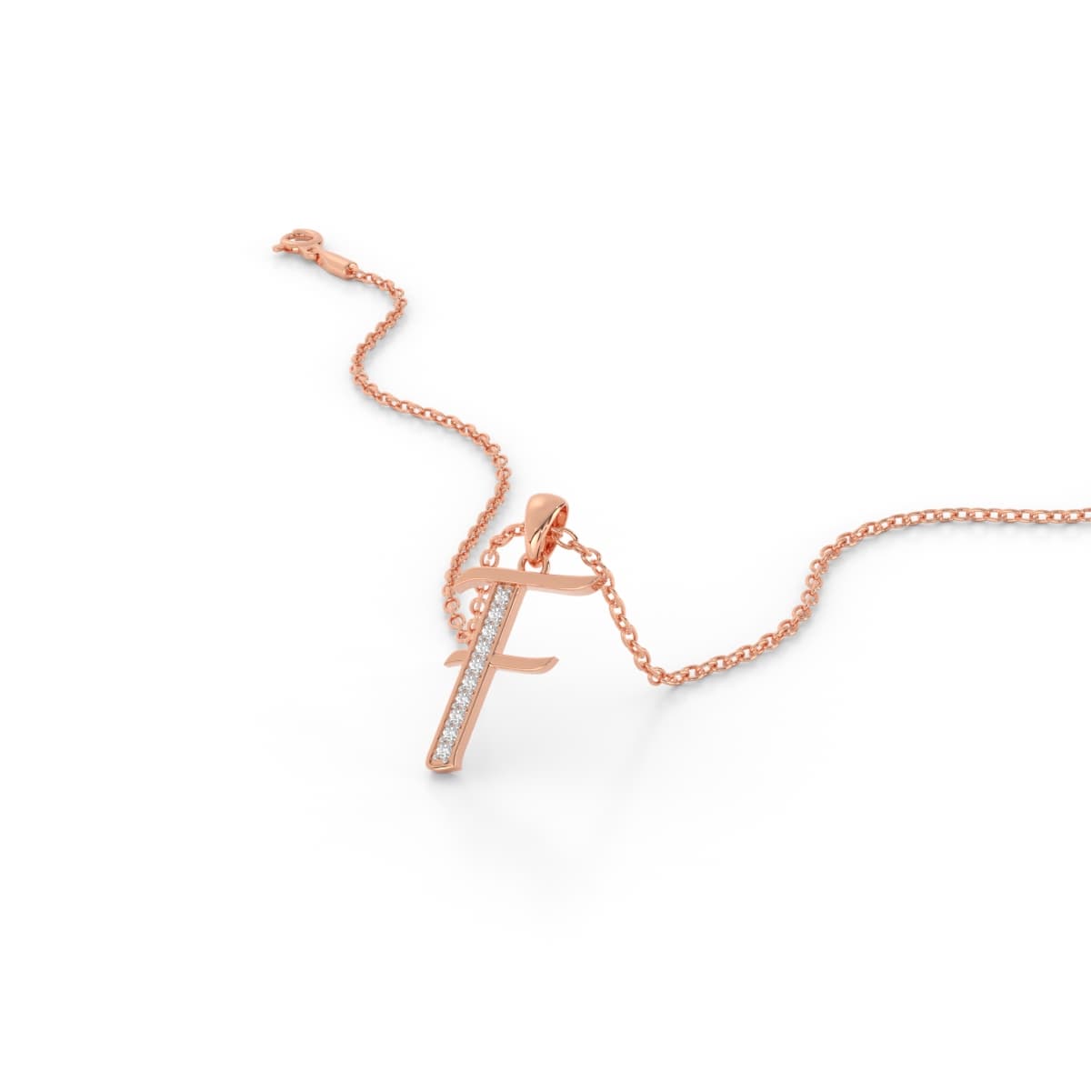 Fashion F Initial Diamond Pendant