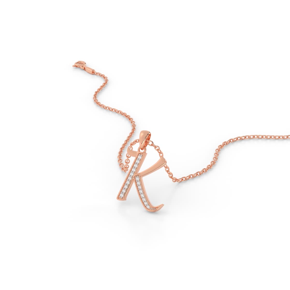 Customized K Diamond Pendant