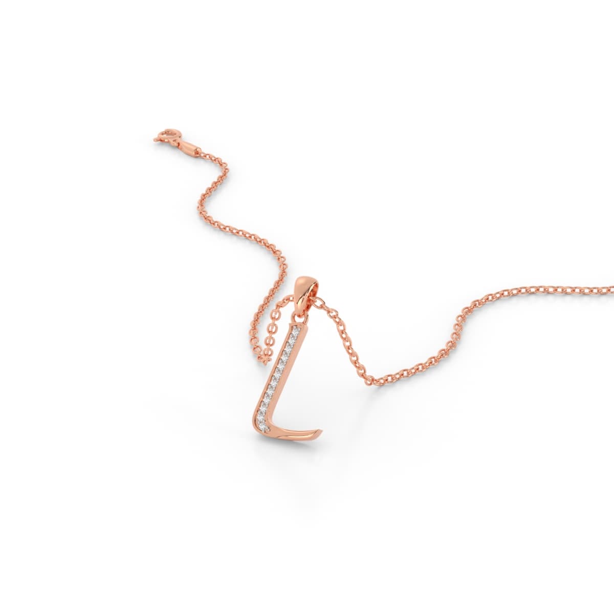 Luxurious L Diamond Alphabet Pendant