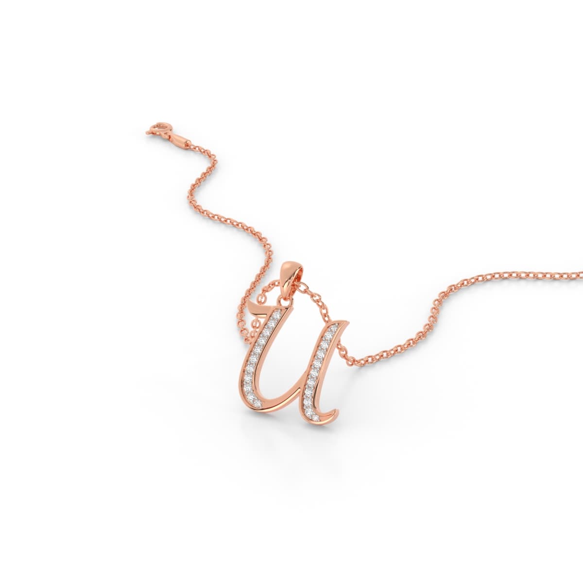 Customized U Cursive Charm