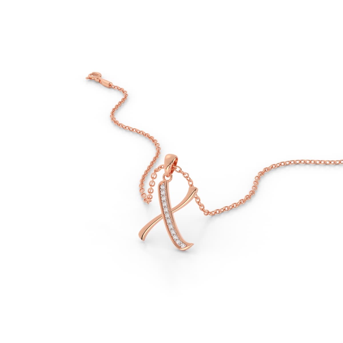 Artistic X Diamond Pendant