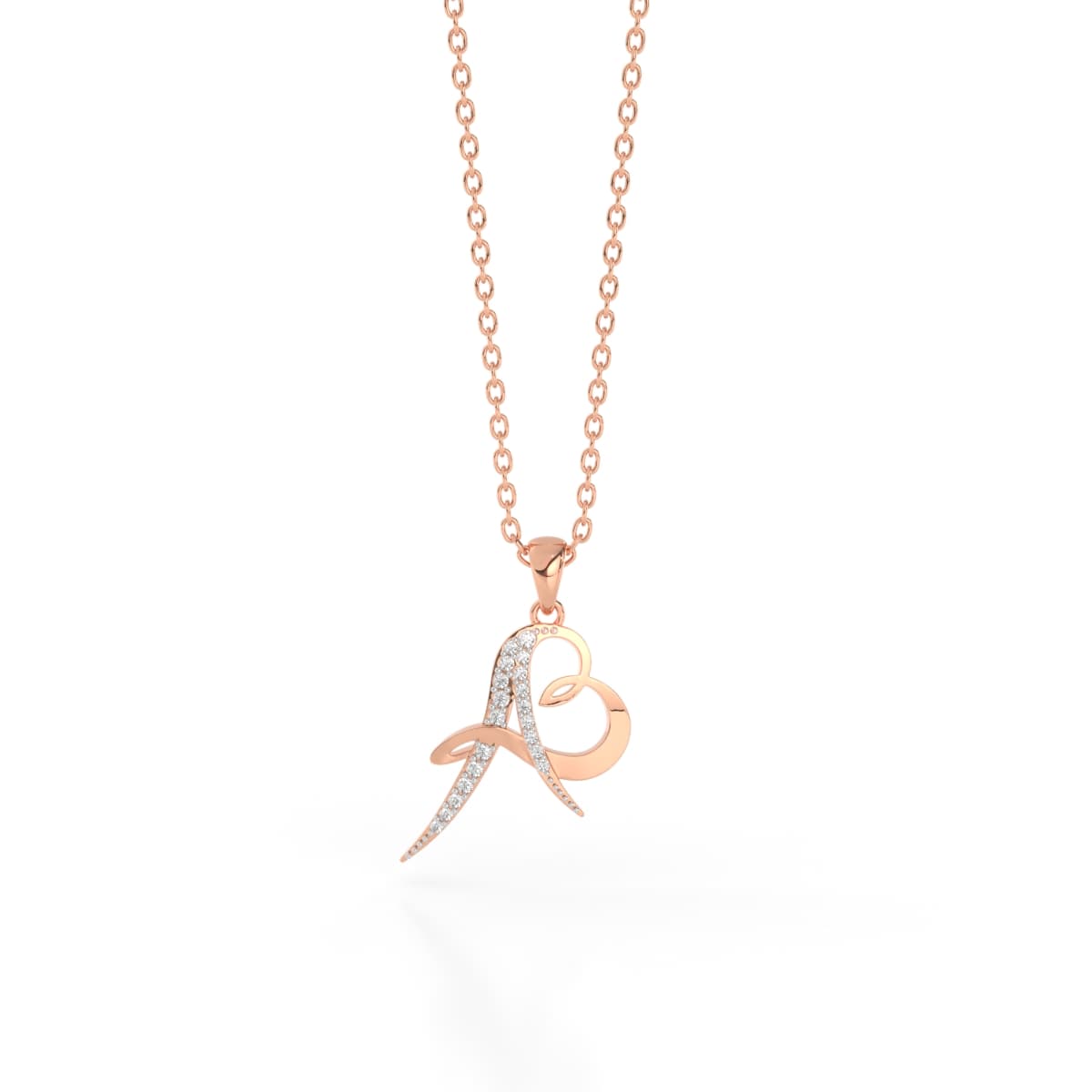 AB Couple Initial Diamond Pendant