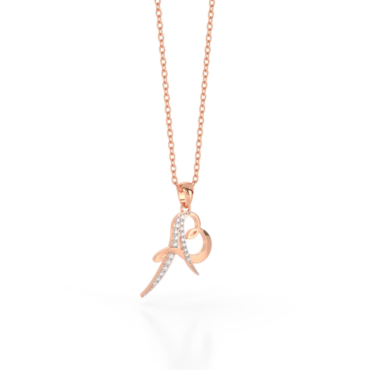 AB Couple Initial Diamond Pendant
