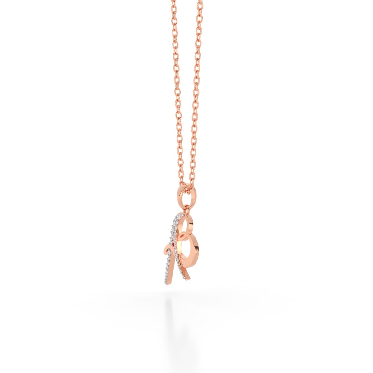 AB Couple Initial Diamond Pendant