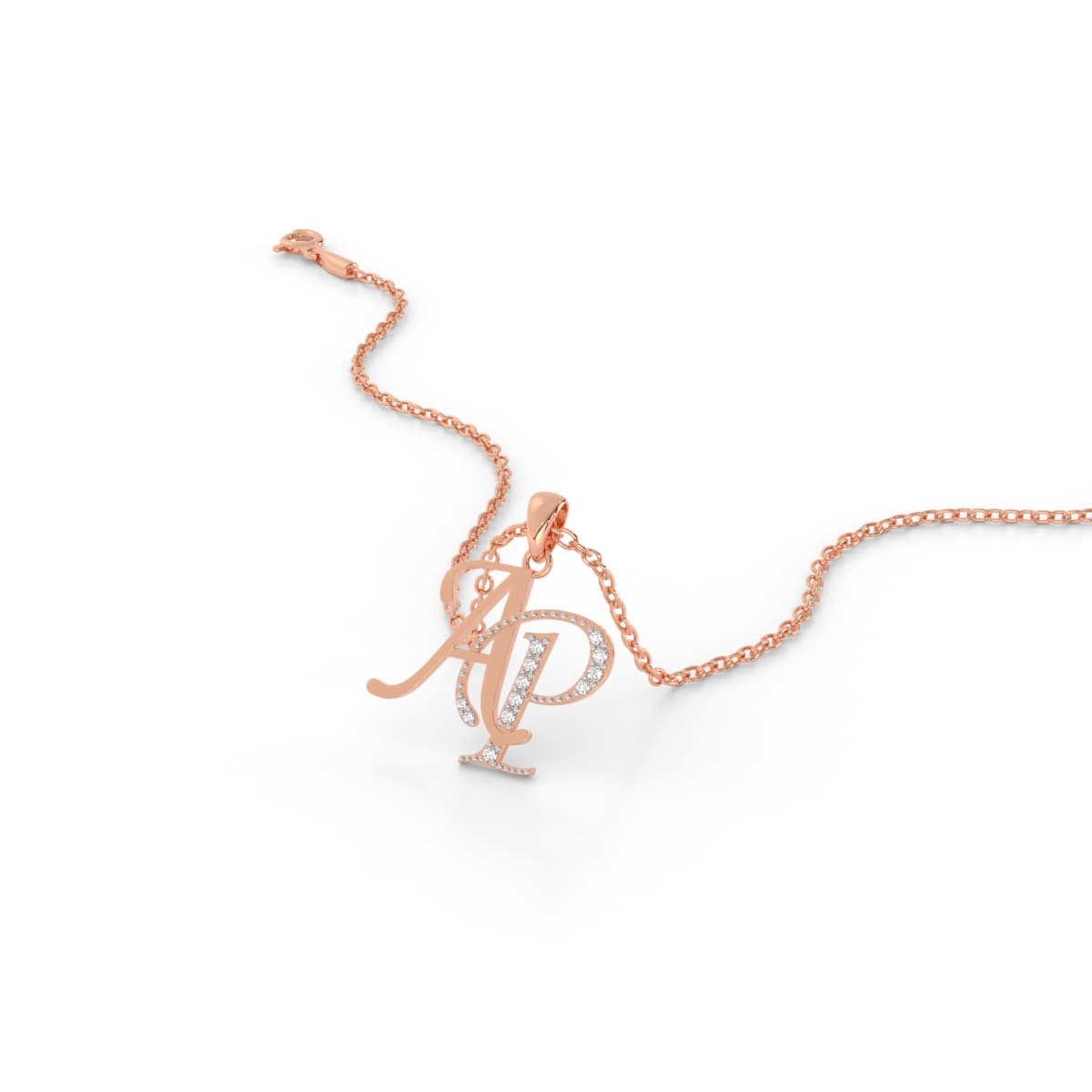 Couple AP Alphabet Diamond Pendant