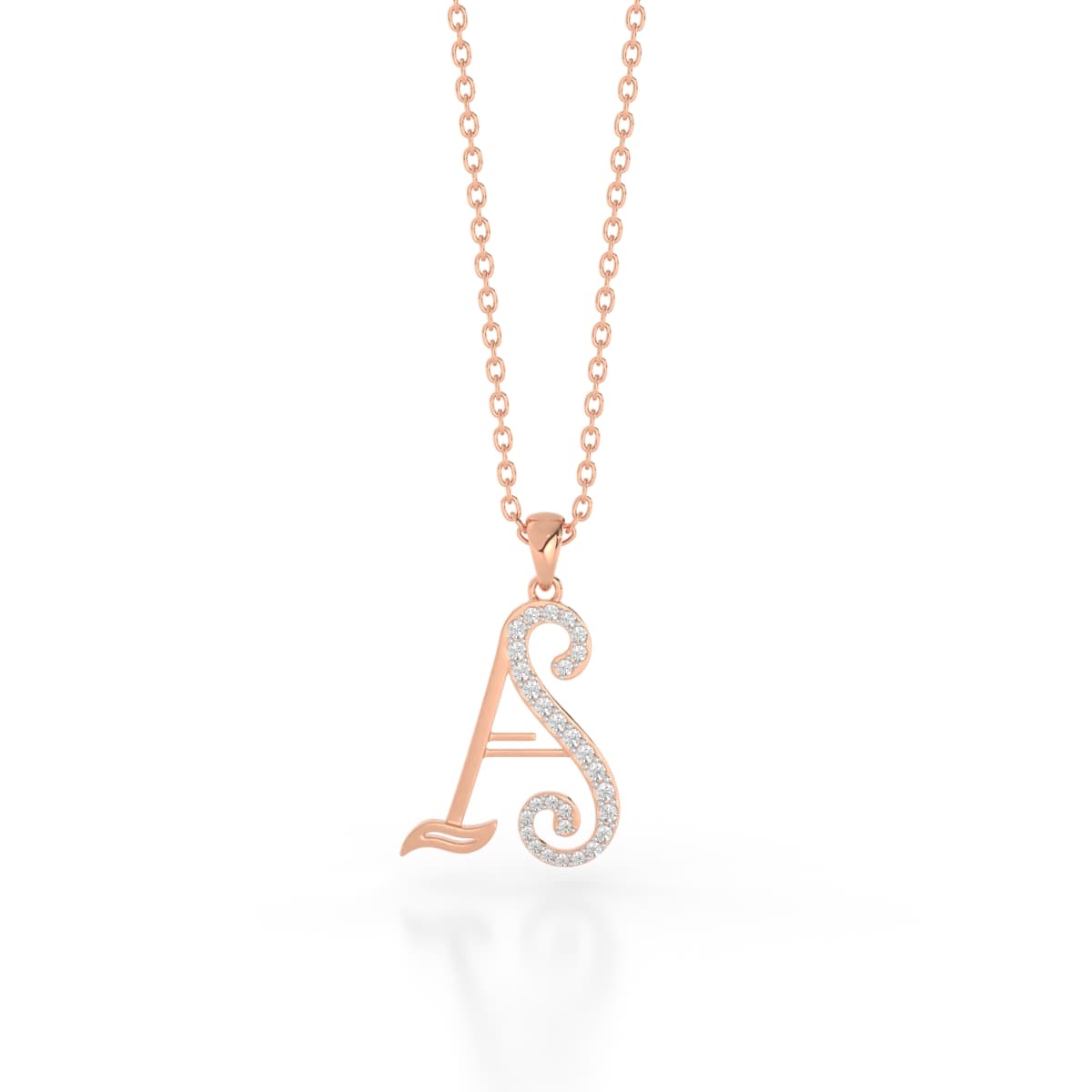 Entwined AS Initials Gold Pendant