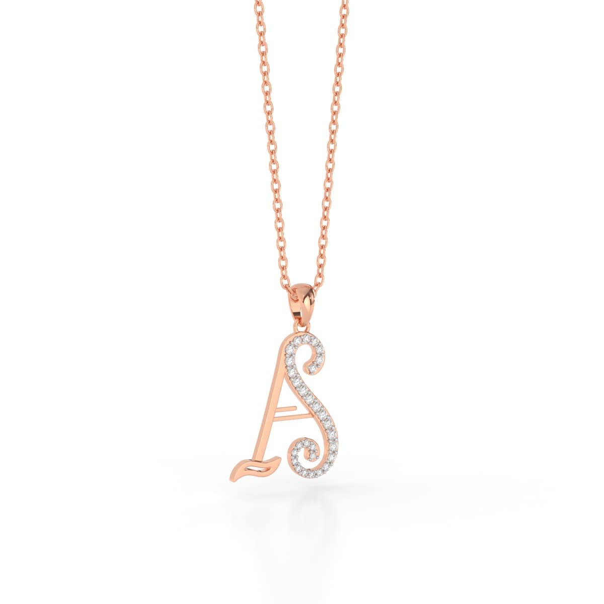 Entwined AS Initials Gold Pendant