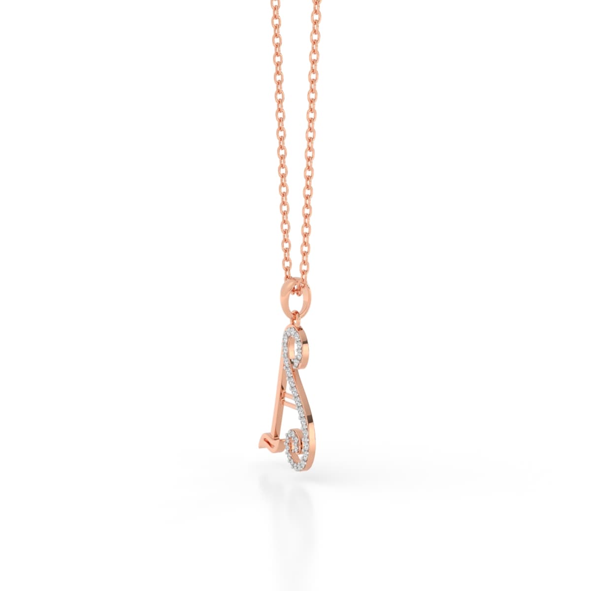 Entwined AS Initials Gold Pendant