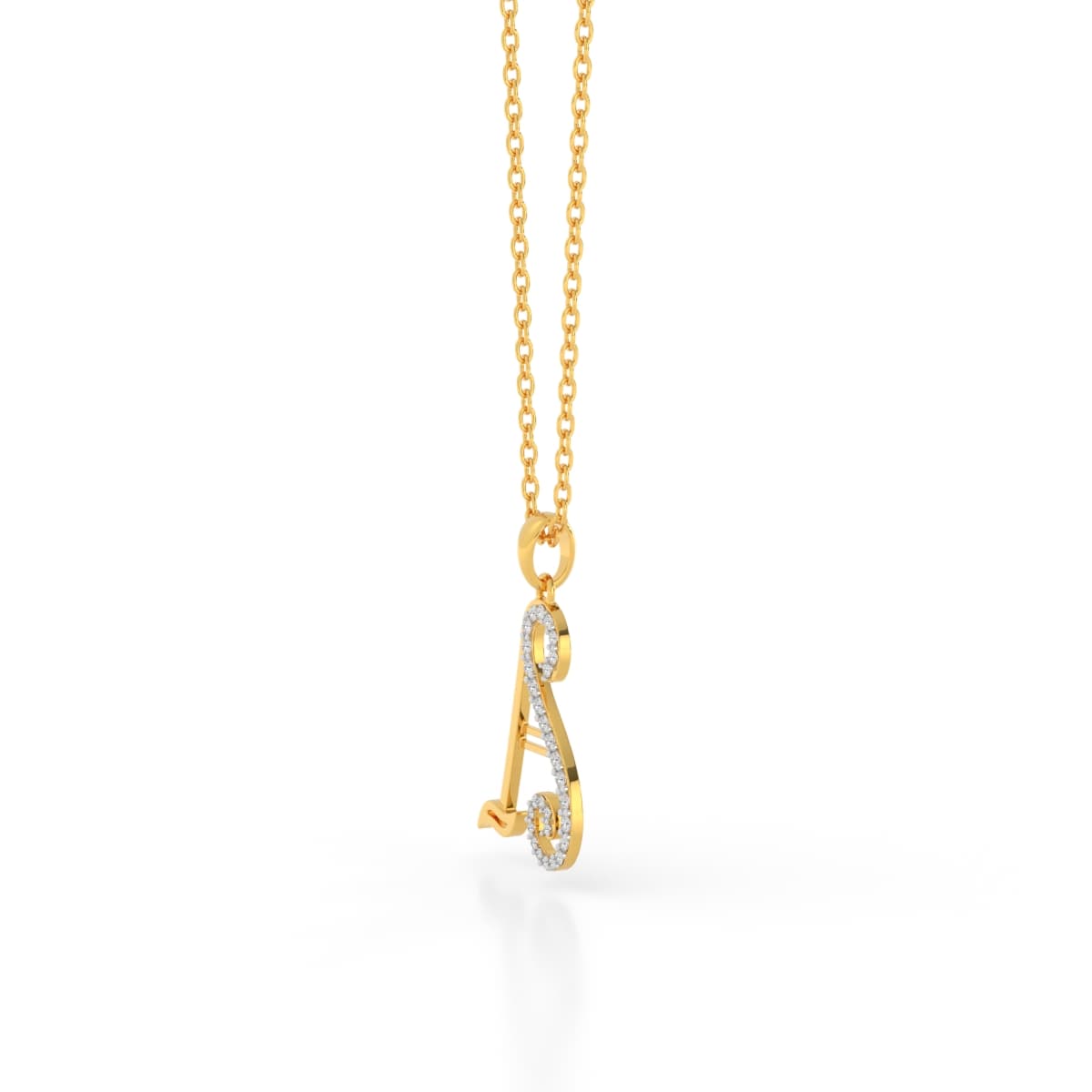 Entwined AS Initials Gold Pendant