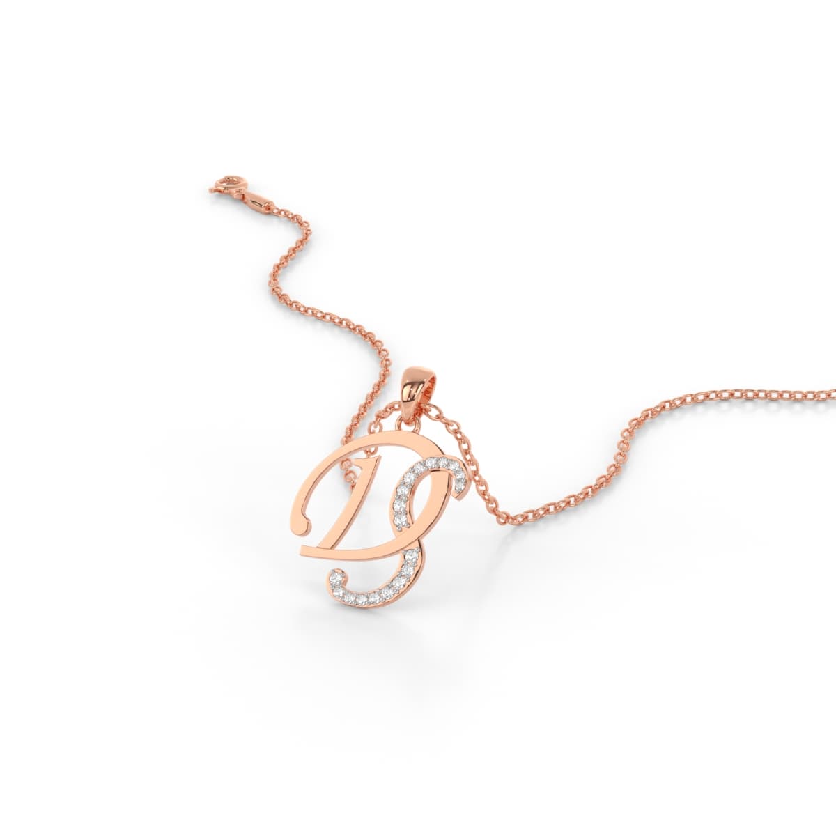 Overlap DS Alphabet Gold Pendant