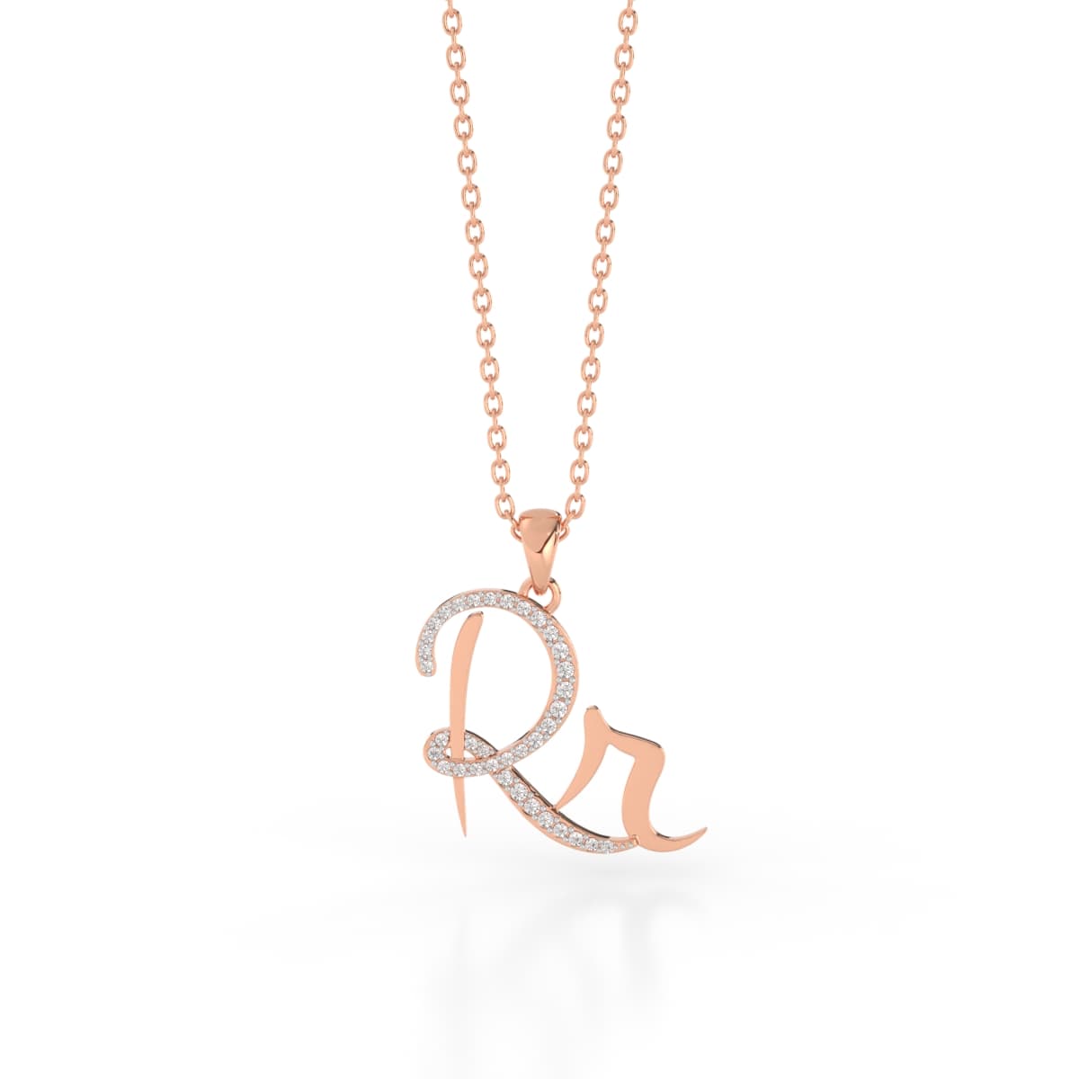 Love Knot RR Initial Gold Pendant