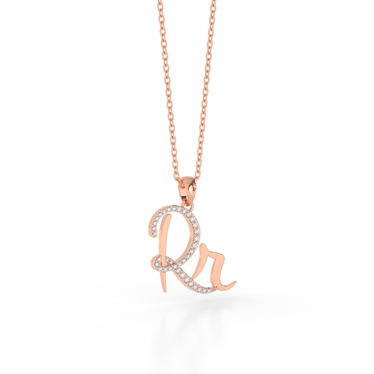 Love Knot RR Initial Gold Pendant