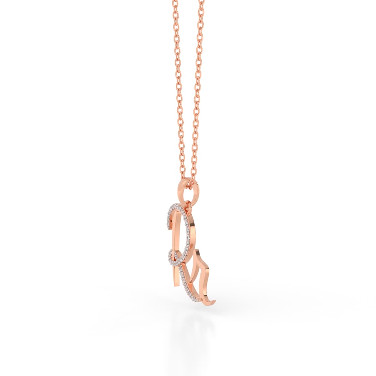 Love Knot RR Initial Gold Pendant