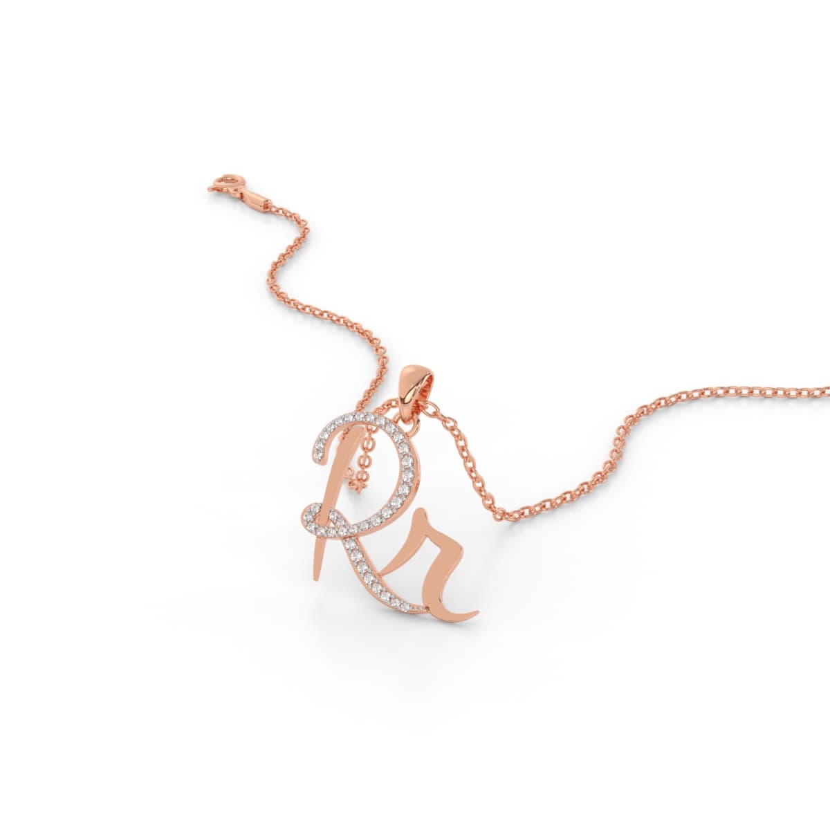 Love Knot RR Initial Gold Pendant