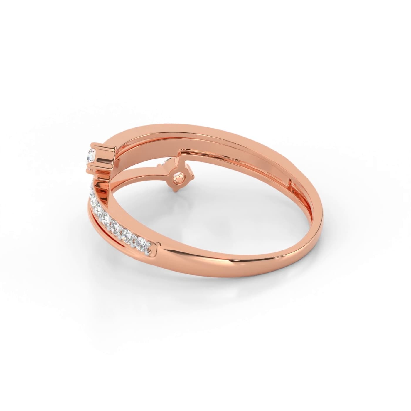 The Twisted Duo Diamond Ring
