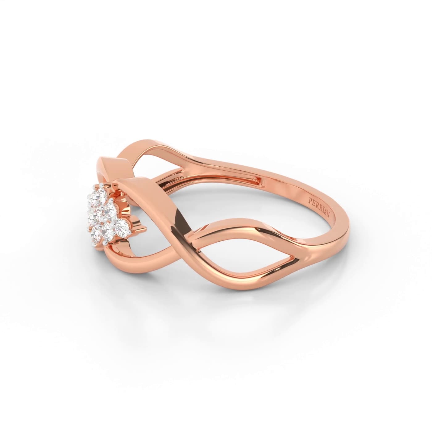 Twisted Flower Diamond Women Ring