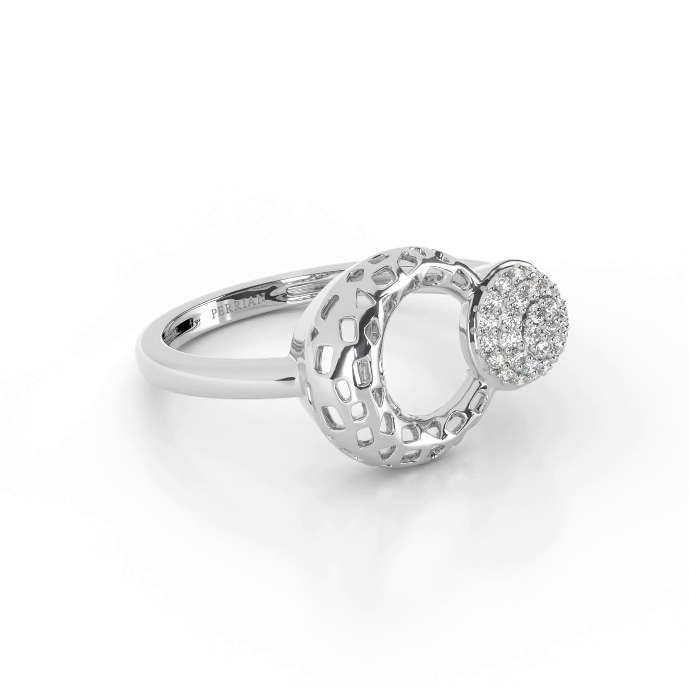 Geo Style Cluster Circle Diamond Ring