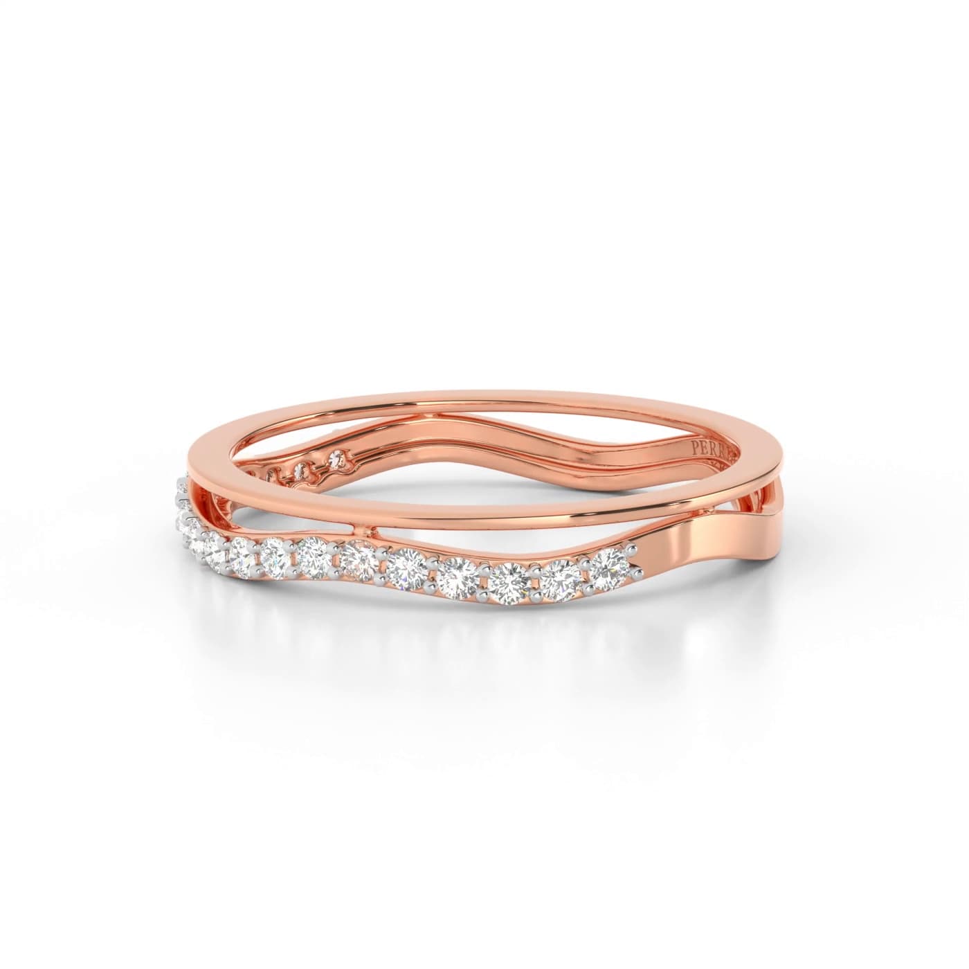 Round Waves Diamond Ring