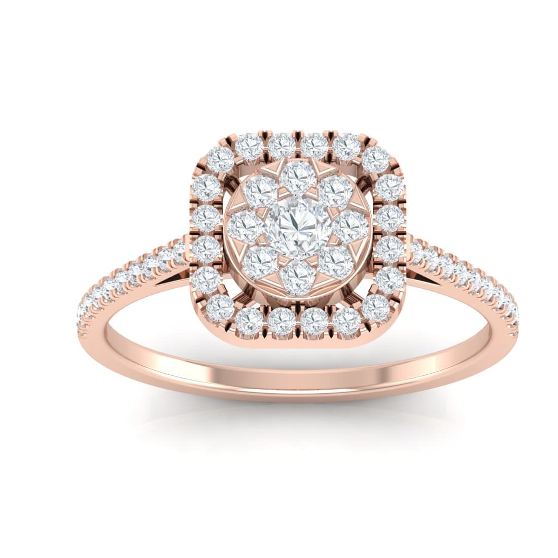Aisha Square Halo Ring For Women
