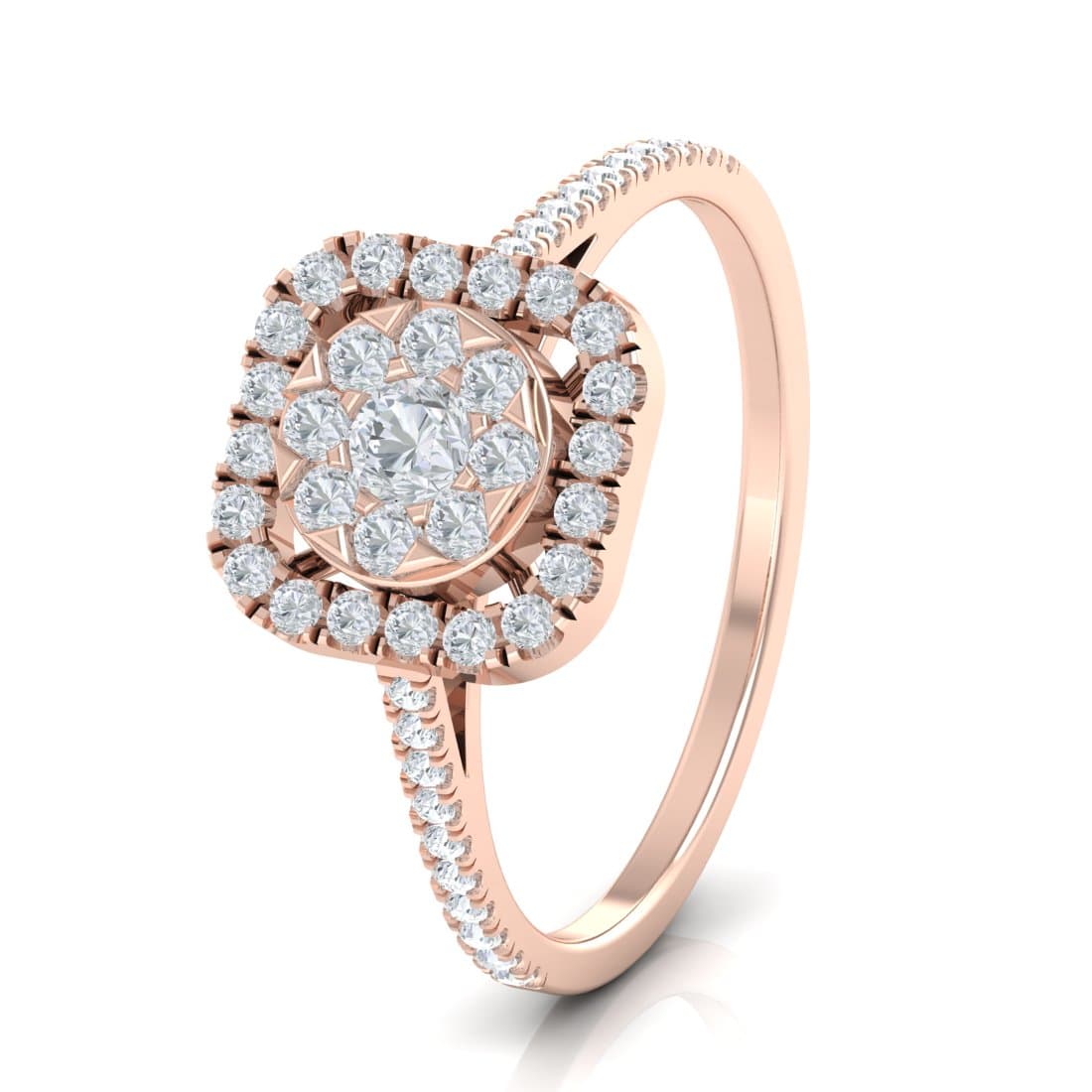 Aisha Square Halo Ring For Women