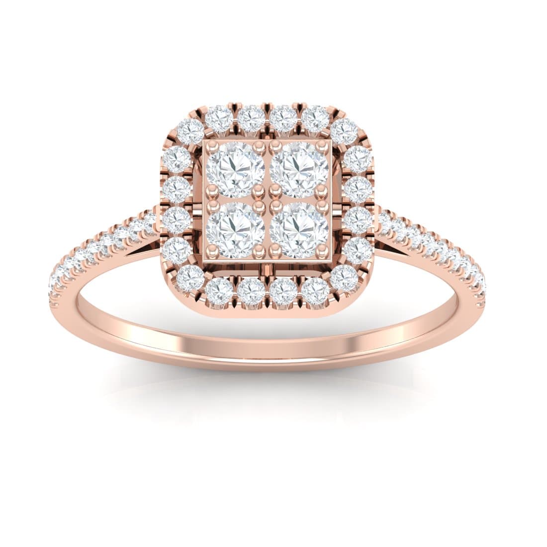Brisa Square Halo Ring