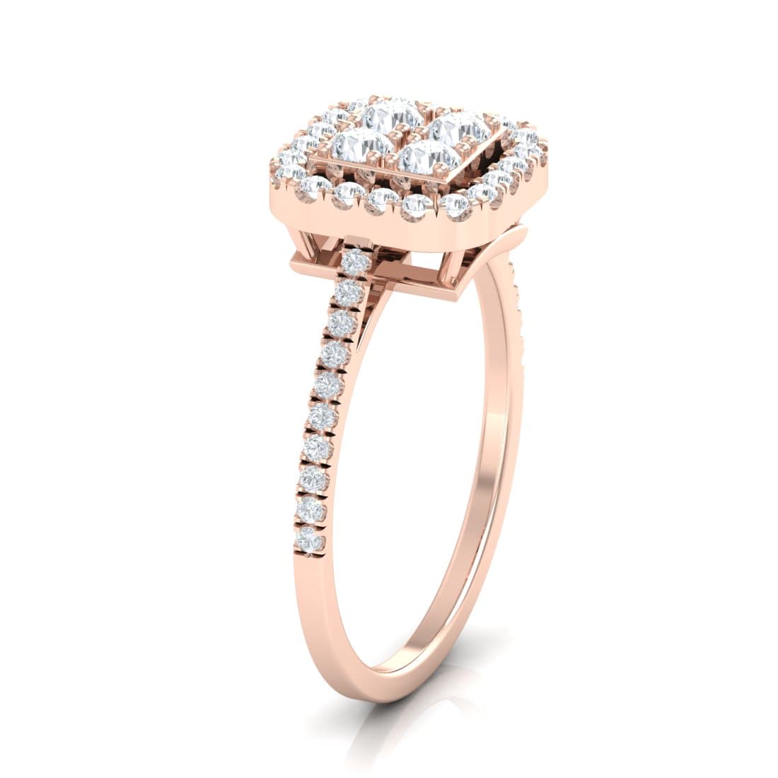 Brisa Square Halo Ring