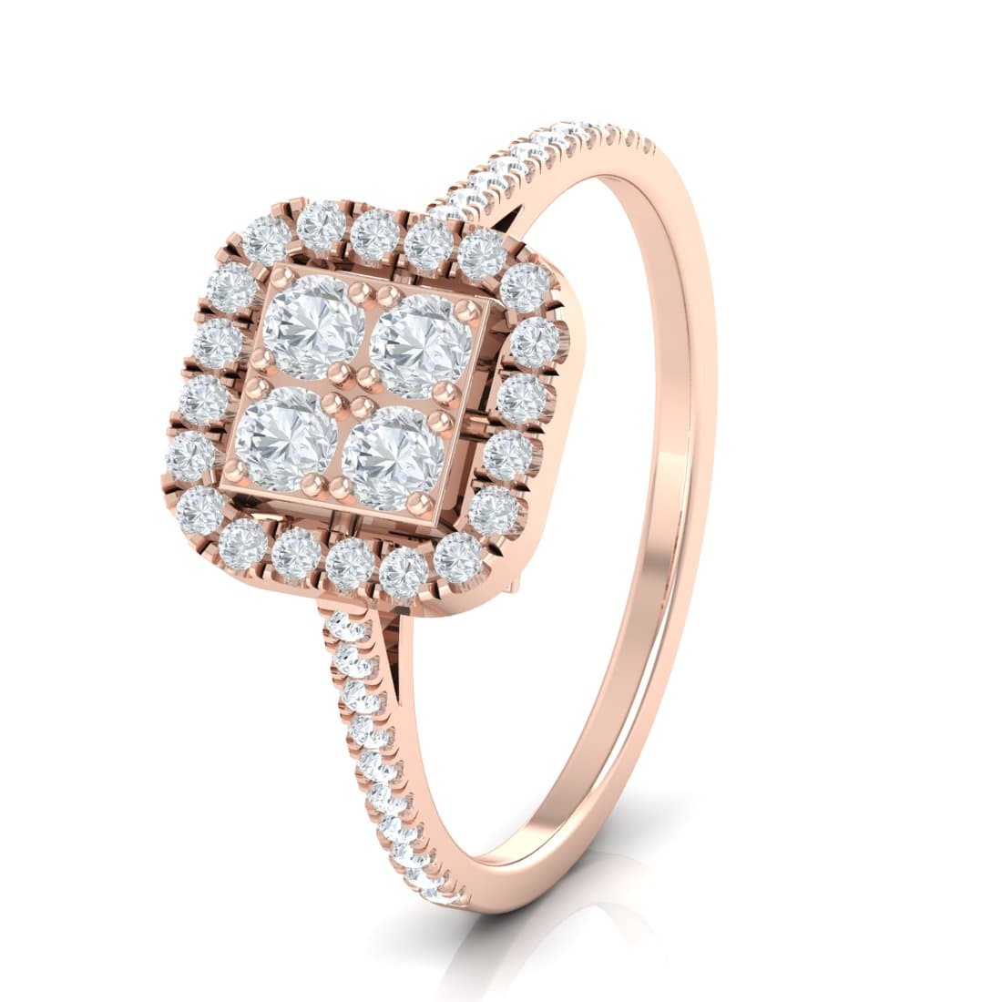 Brisa Square Halo Ring