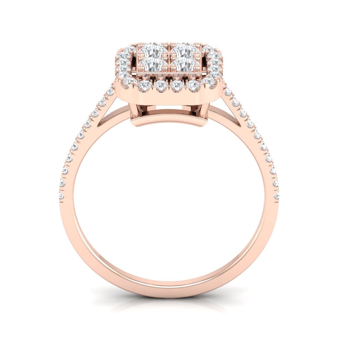 Brisa Square Halo Ring