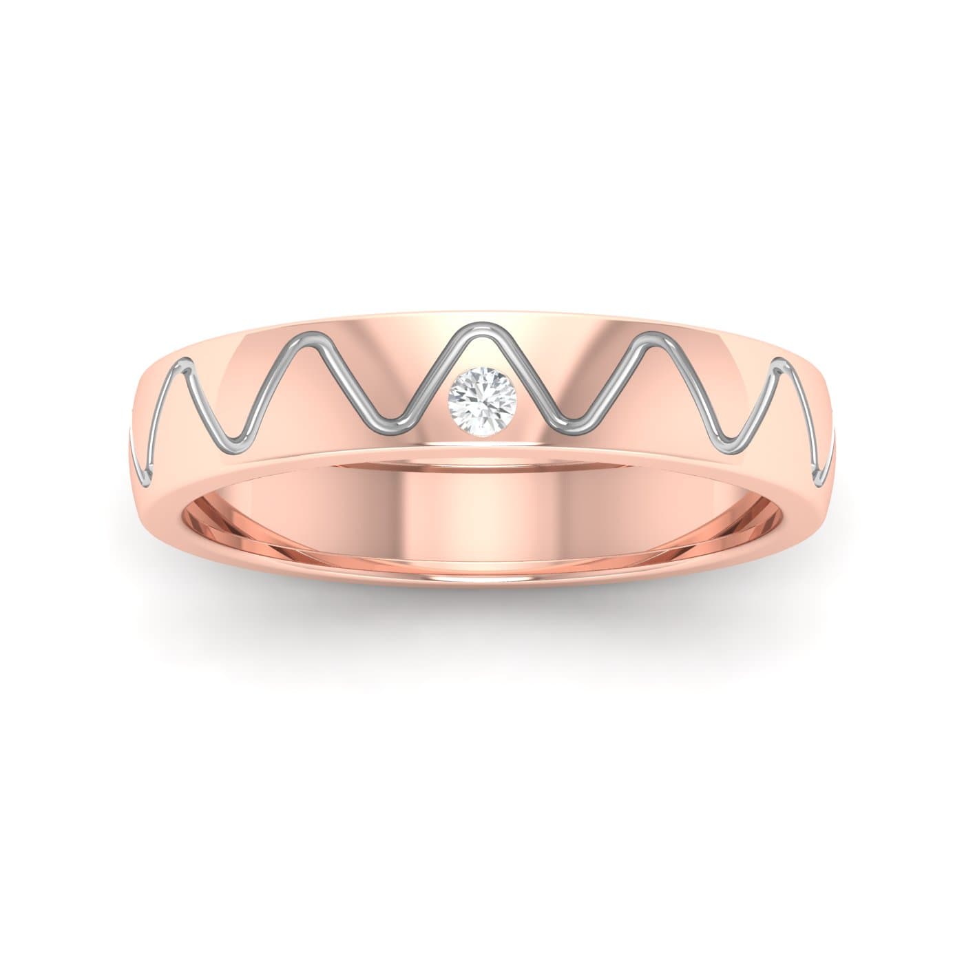 Zigzag Couple Wedding Band