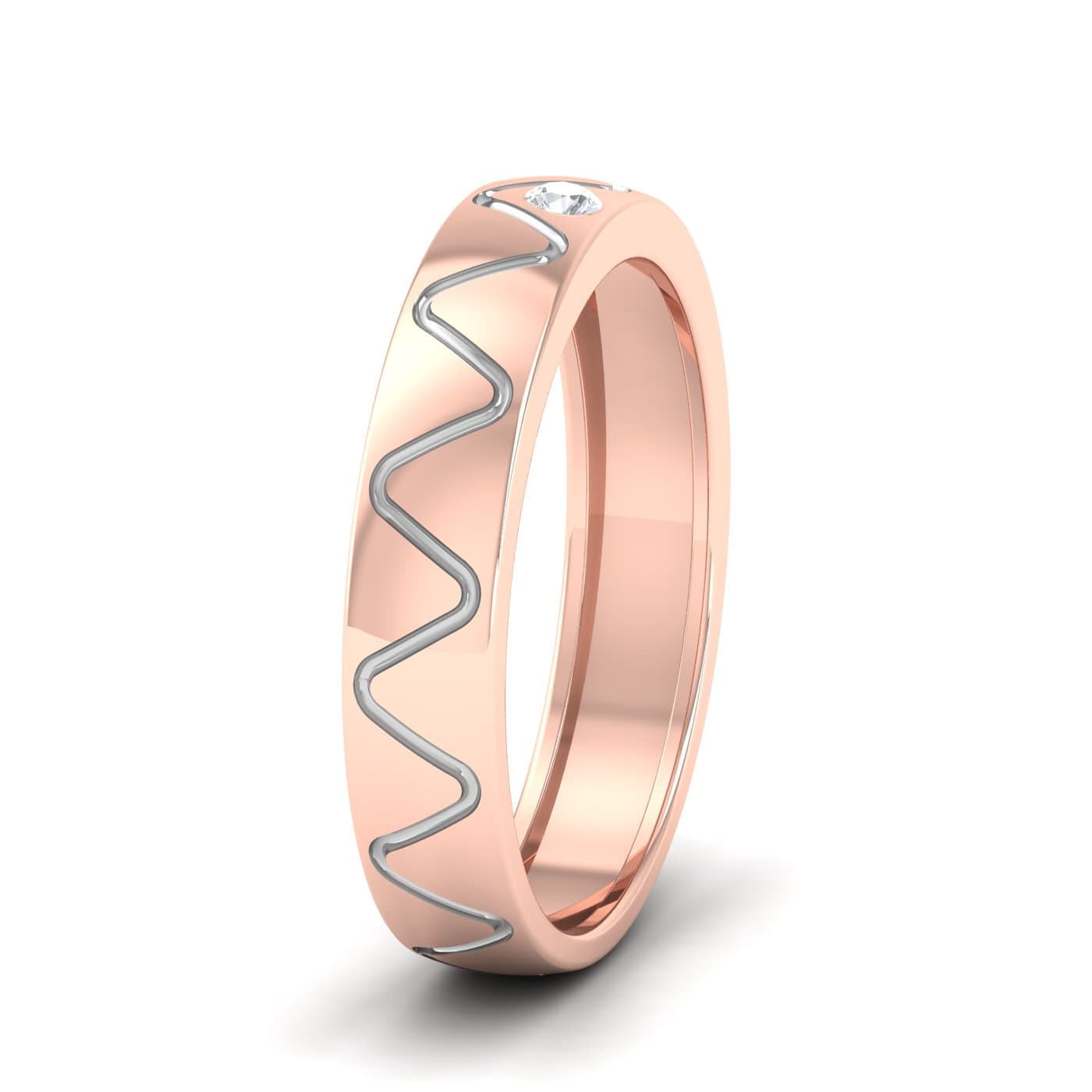 Zigzag Couple Wedding Band