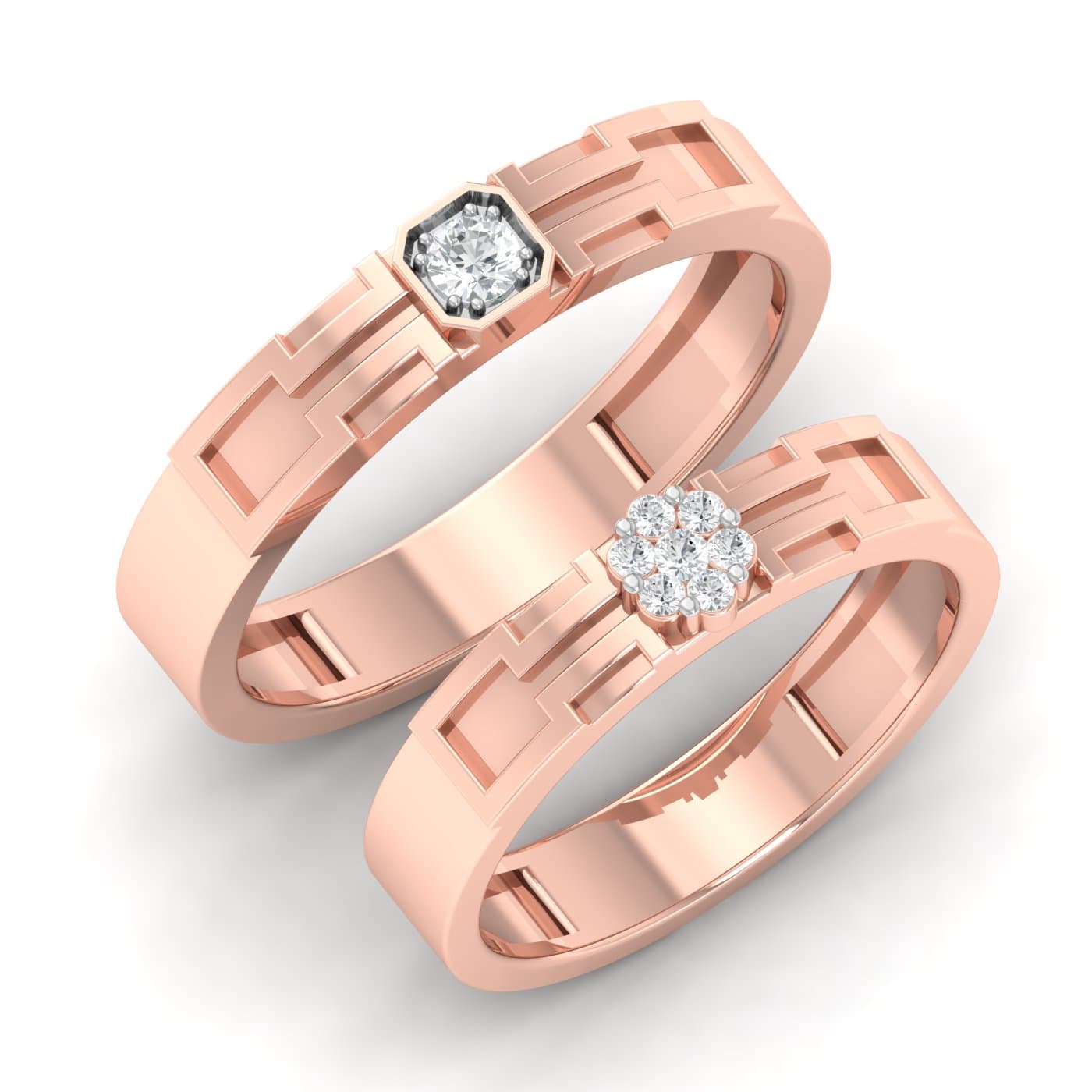 Xavier Modern Design Couple Rings