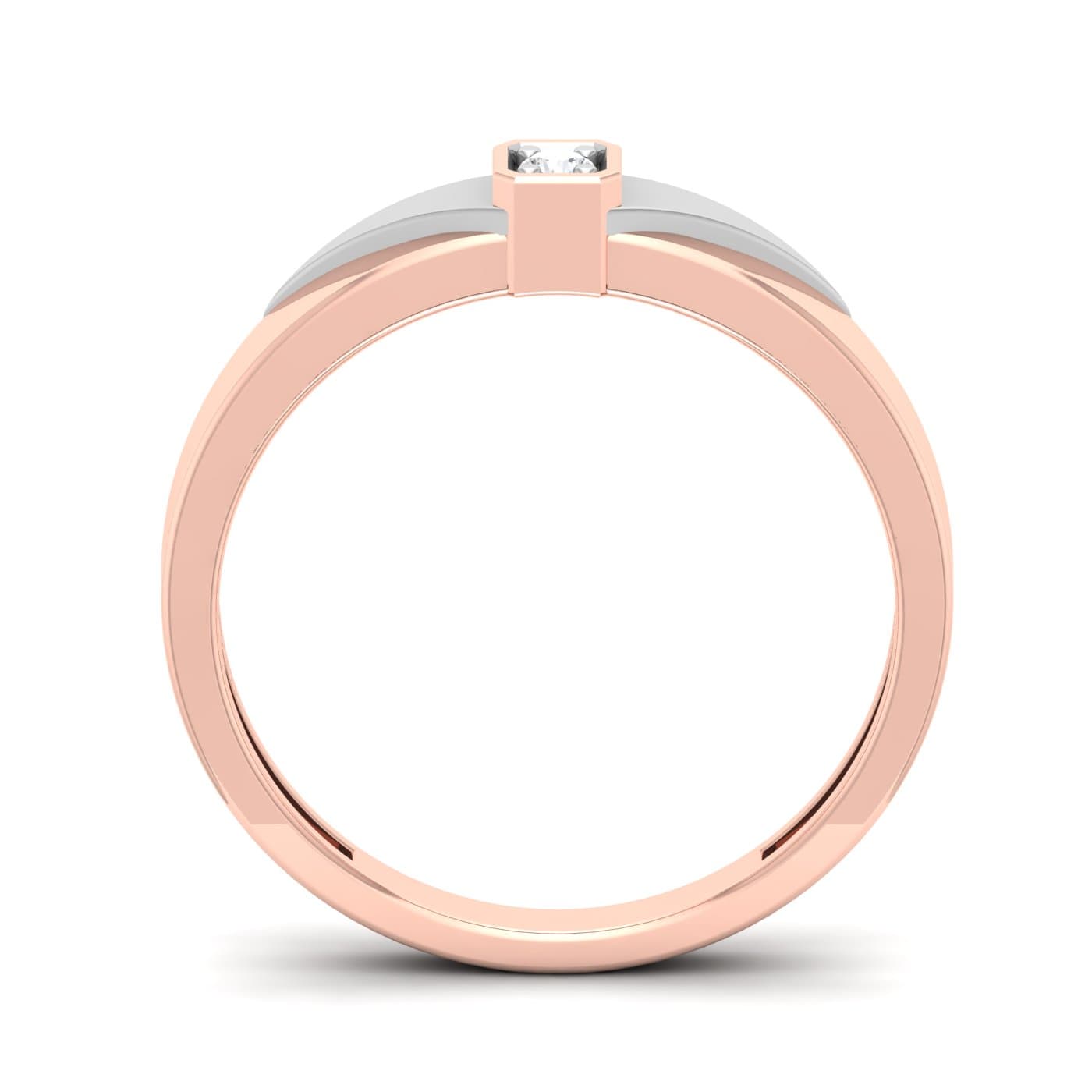 Square Layer Couple Diamond Band