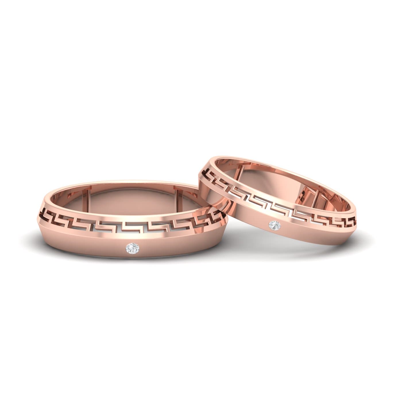Geo Couple Ring Band