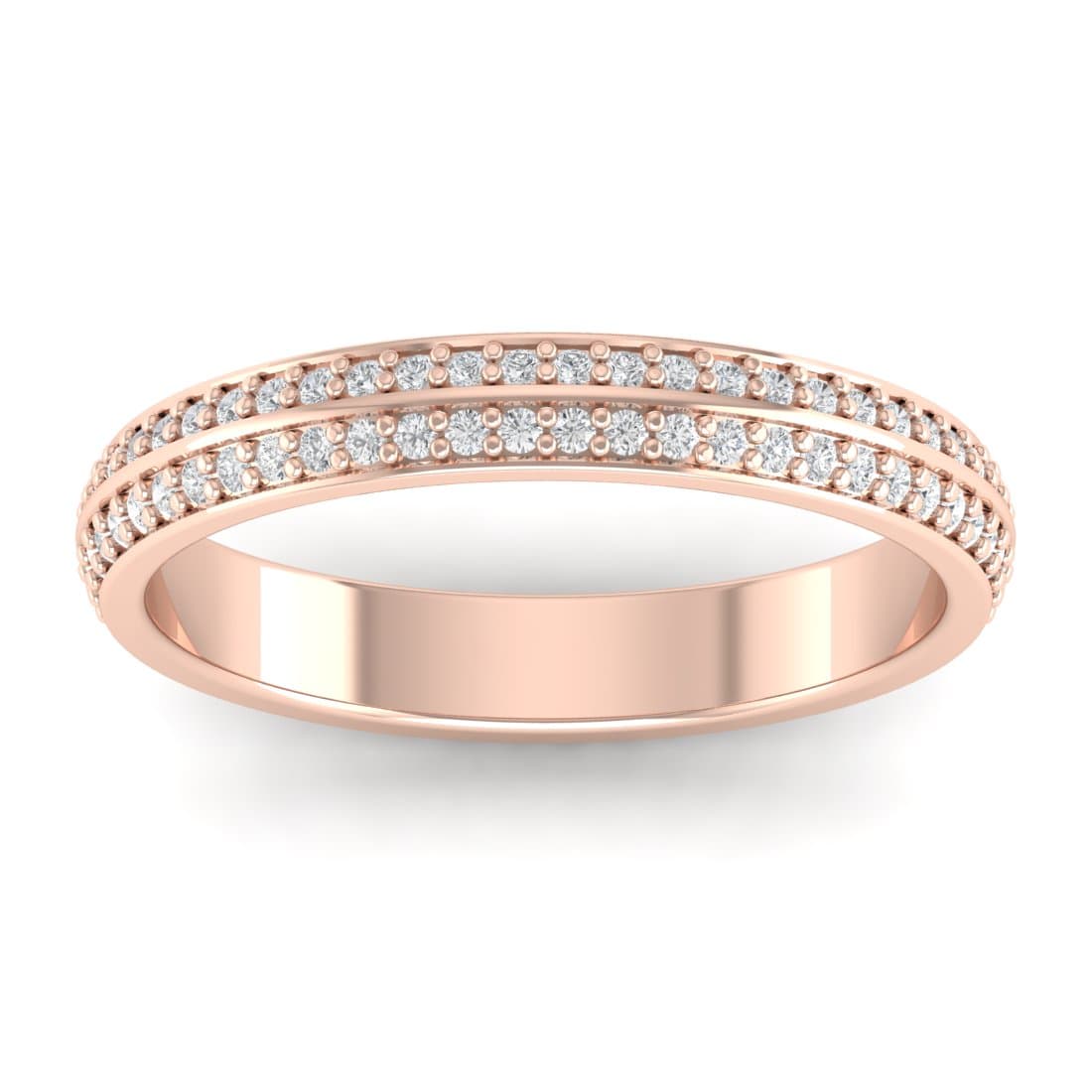 Duo Diamond Layer Wedding Ring
