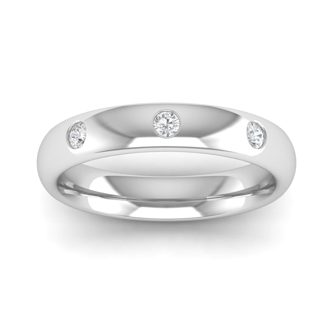 Three Stone Diamond Wedding Band