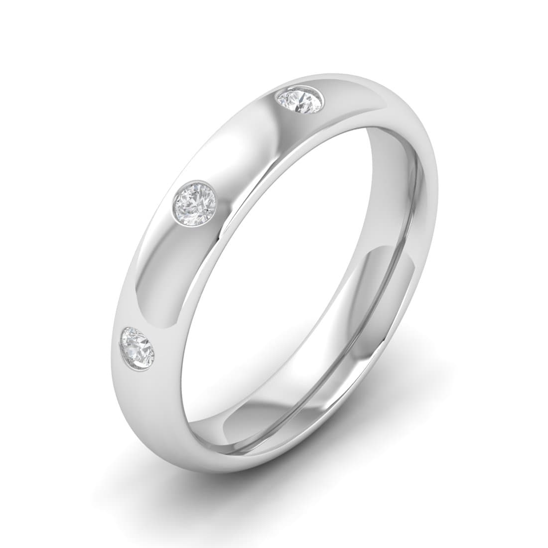Three Stone Diamond Wedding Band