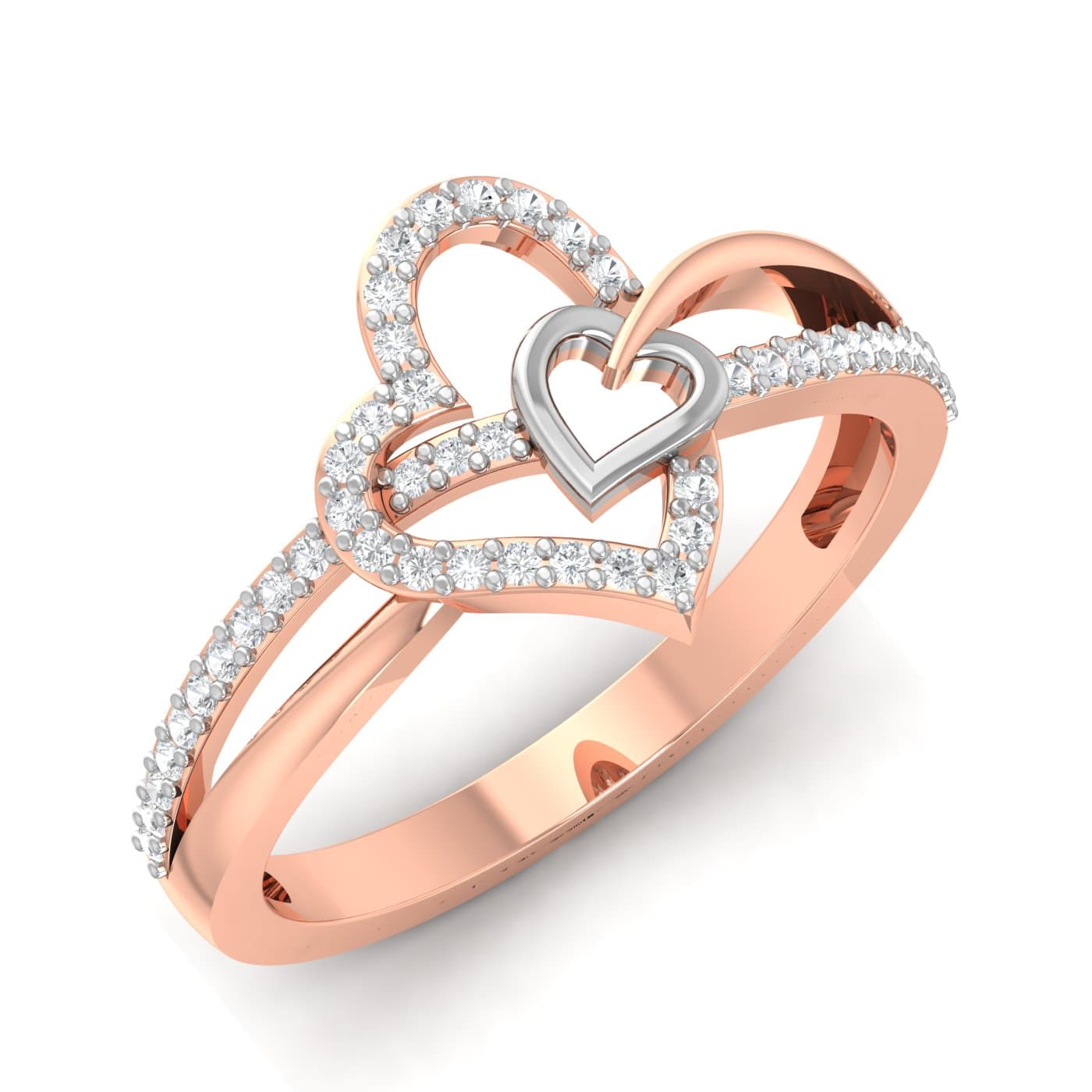 Heart In Heart Couple Ring