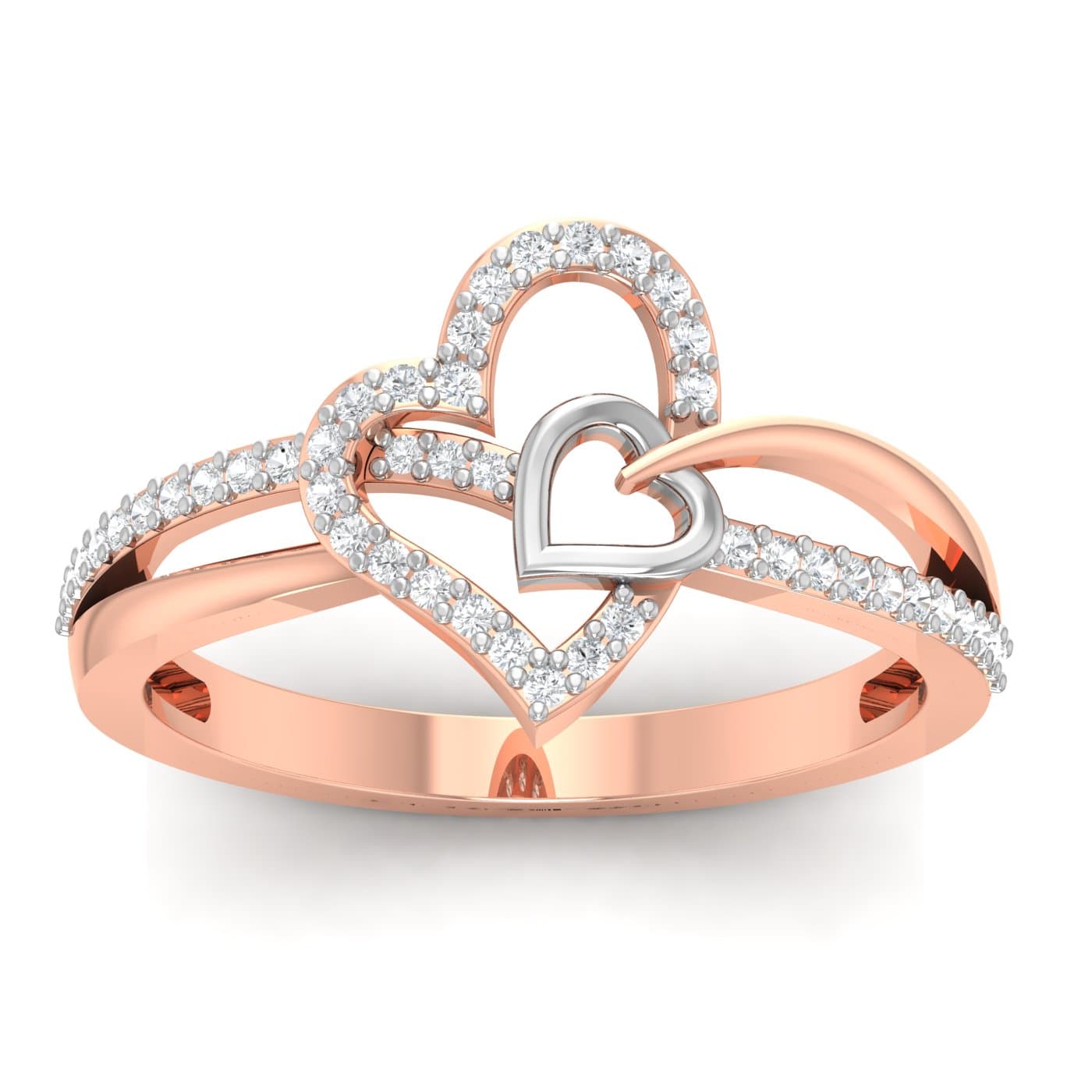 Heart In Heart Couple Ring