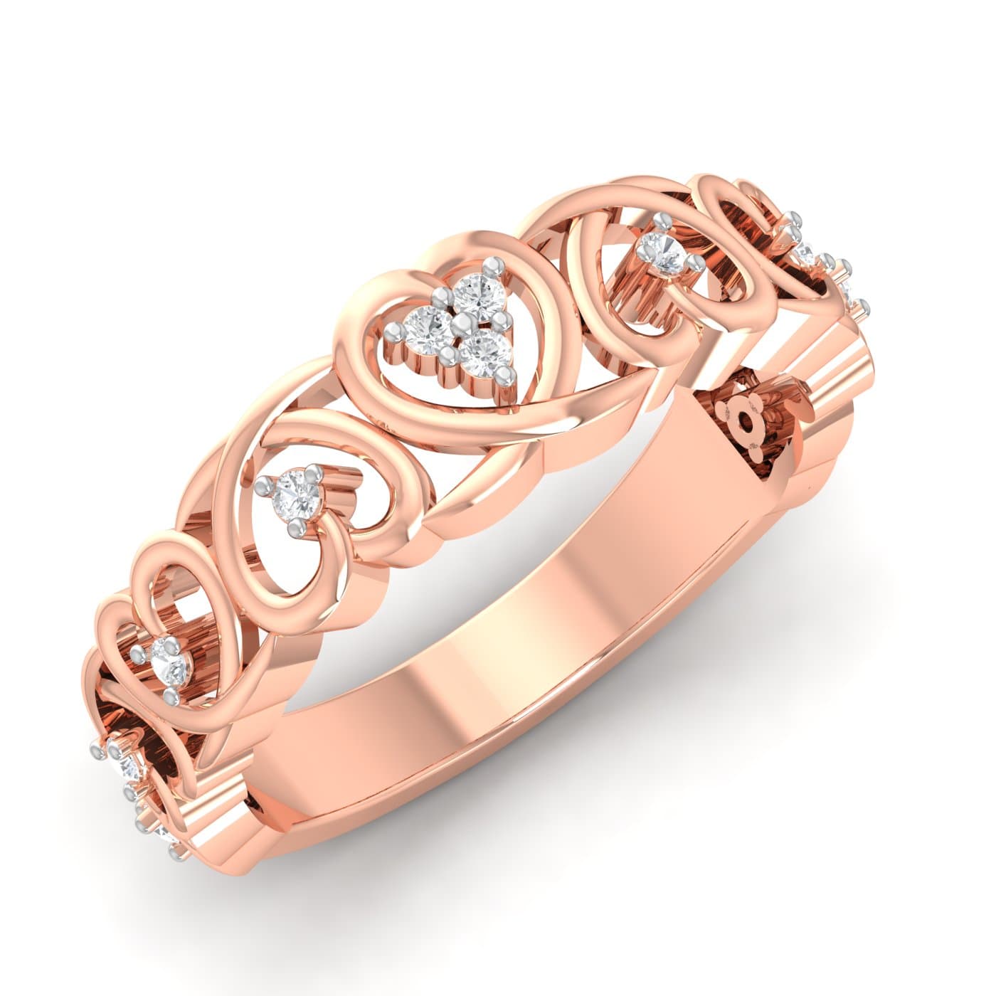 Cluster Heart Couple Ring
