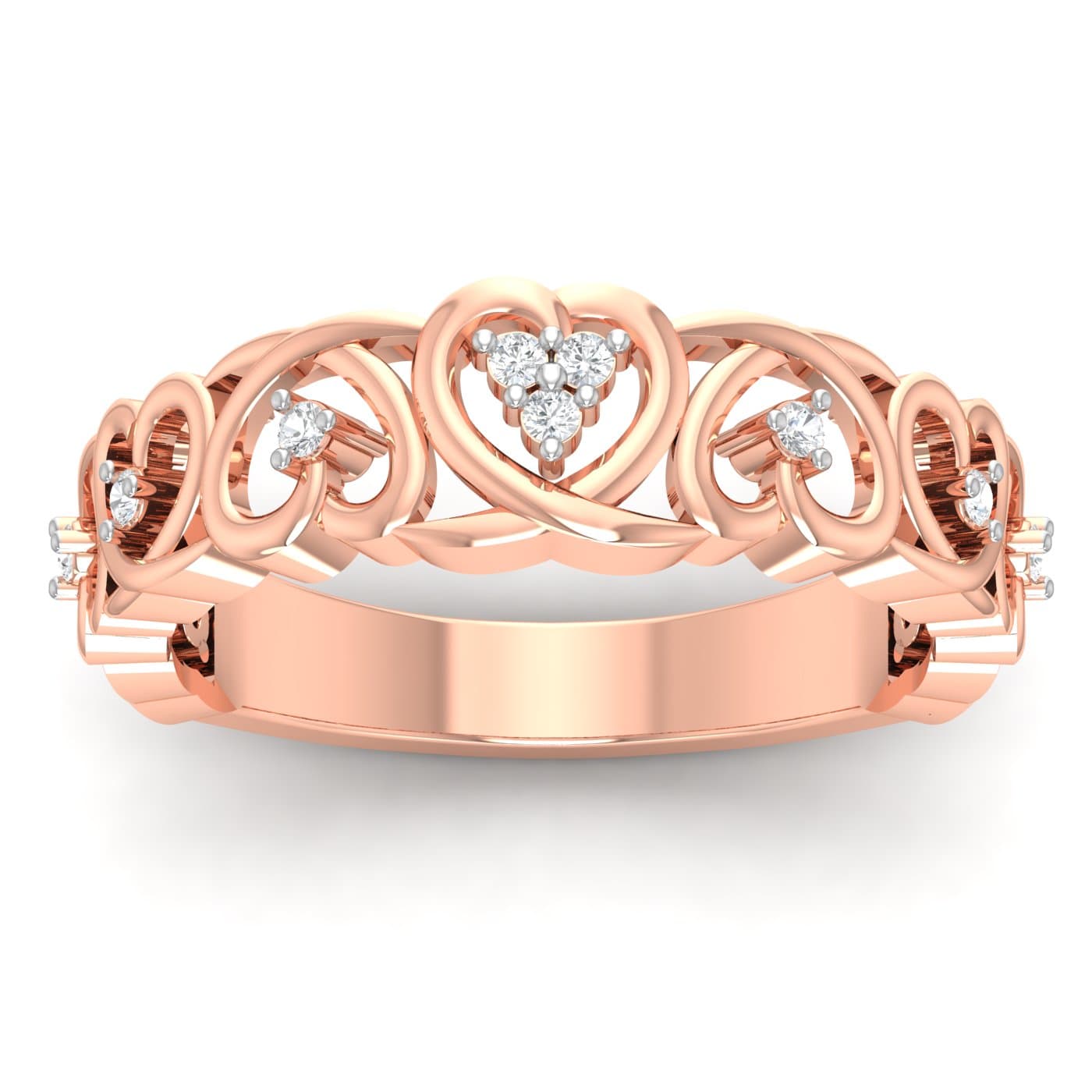 Cluster Heart Couple Ring