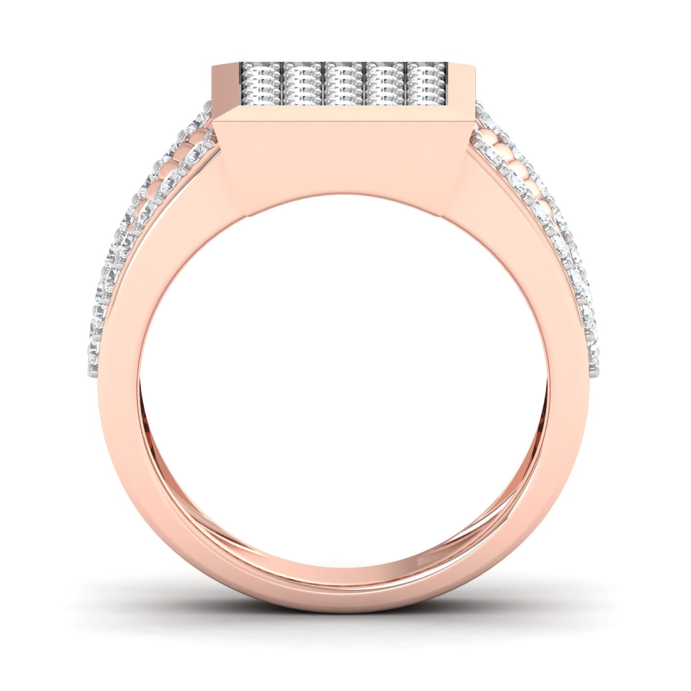 Diamond Square Cluster Mens Ring