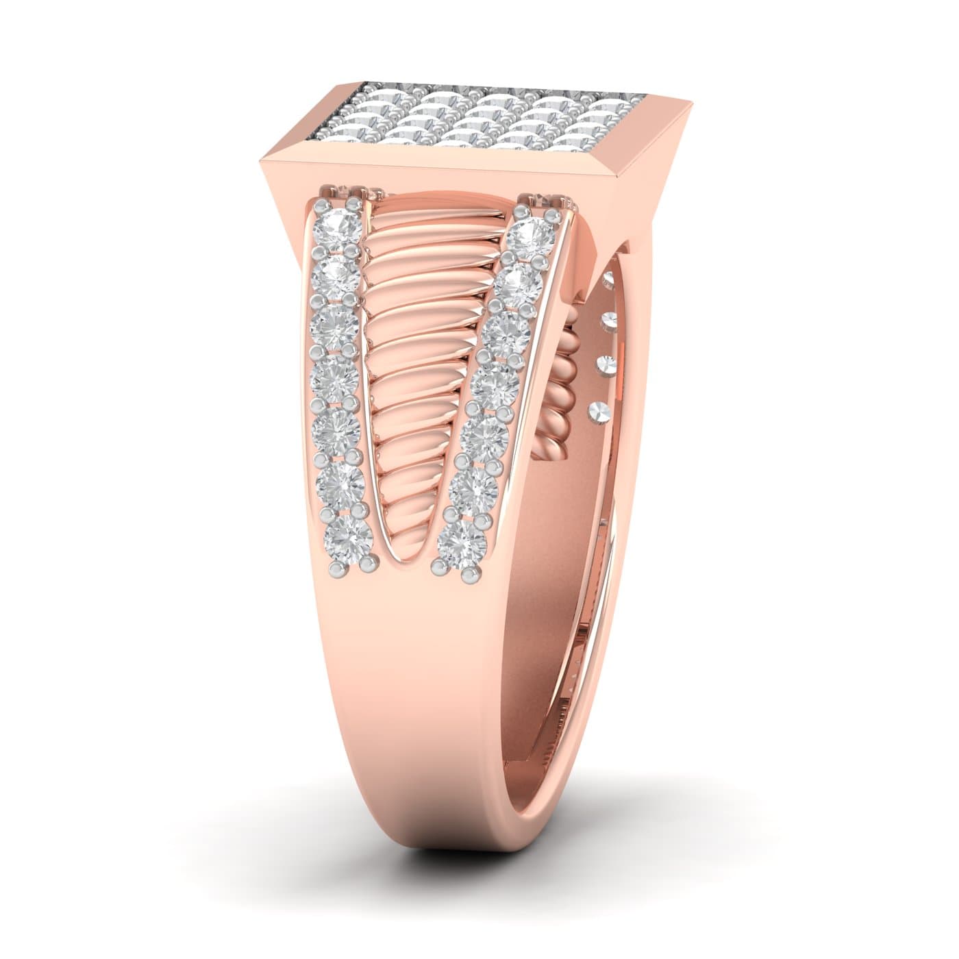 Diamond Square Cluster Mens Ring