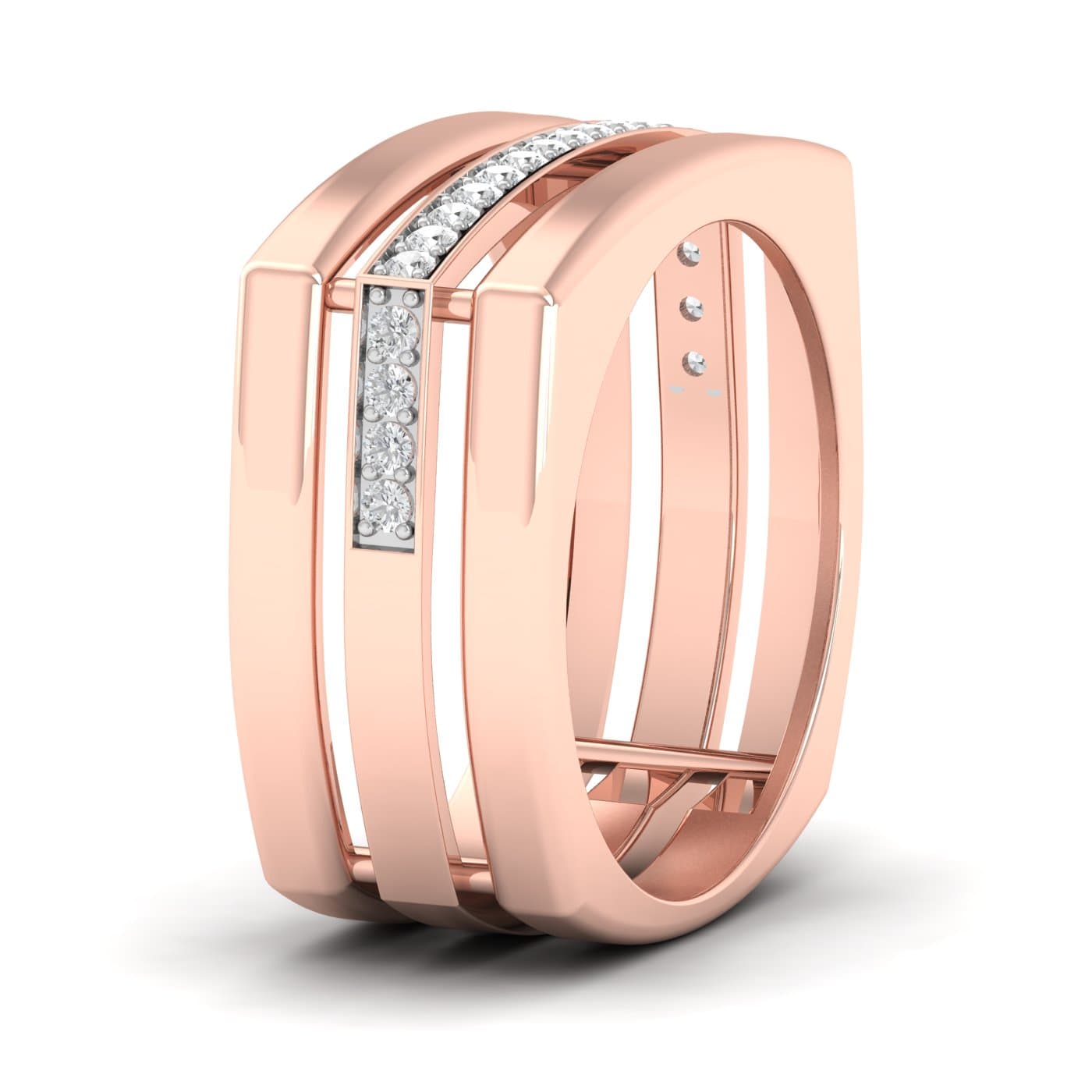 Geometric Mens Diamond Ring
