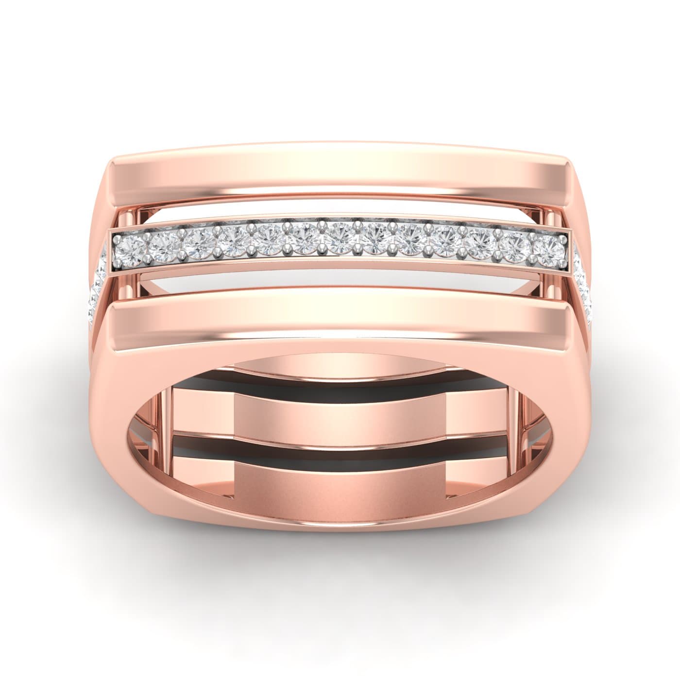 Geometric Mens Diamond Ring